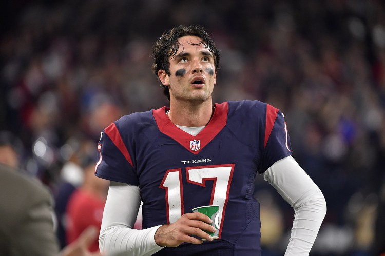 Houston Texans quarterback Brock Osweiler threw a touchdown pass and ran for another score in Saturday's win over the Raiders, but he threw for only 168 yards.
Associated Press/Eric Christian Smith

