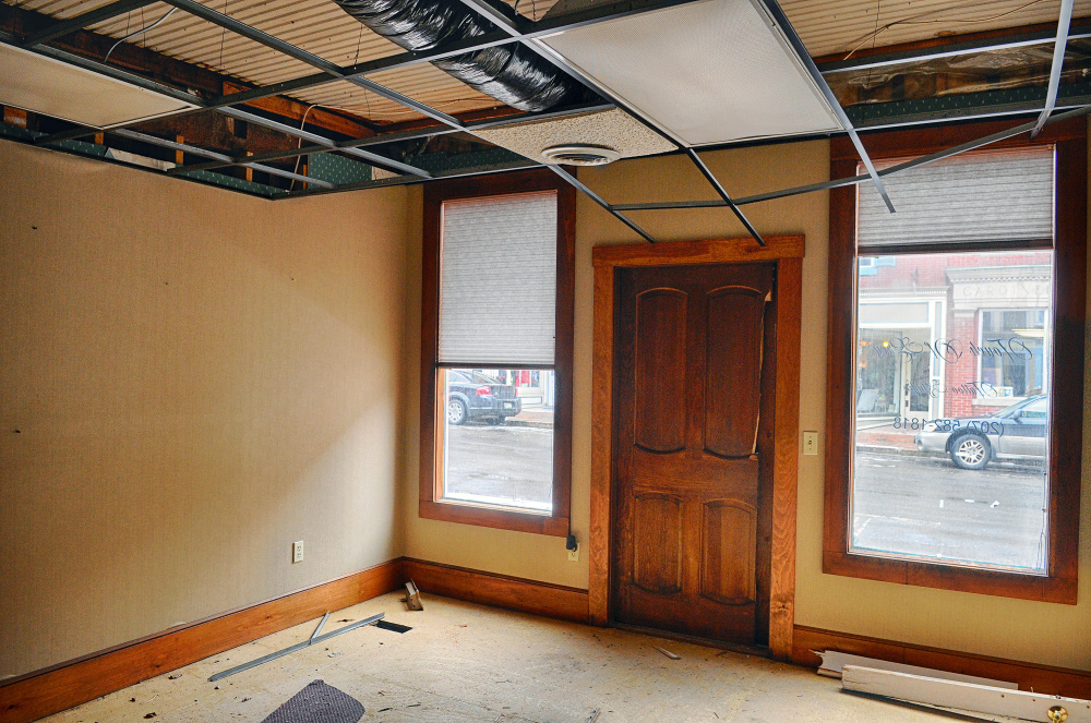 A view on Tuesday of Water Street from the former home of the Touch of Grey Tattoo Shop in downtown Gardiner.