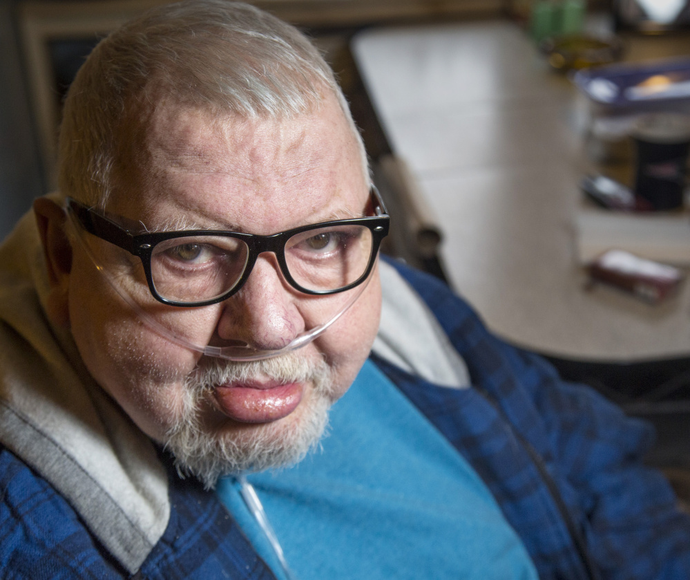 BUXTON, ME - DECEMBER 22: Poet Gene Auprey at his home in Buxton. (Photo by Derek Davis/Staff Photographer)