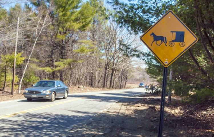 One of the new signs on Route 194 in Whitefield.