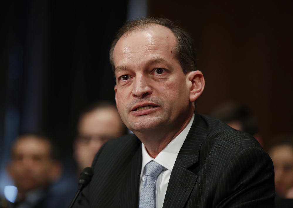 Labor secretary-designate Alexander Acosta testifies on Capitol Hill last Month. Acosta was confirmed on Thursday.
Associated Press/Manuel Balce Ceneta