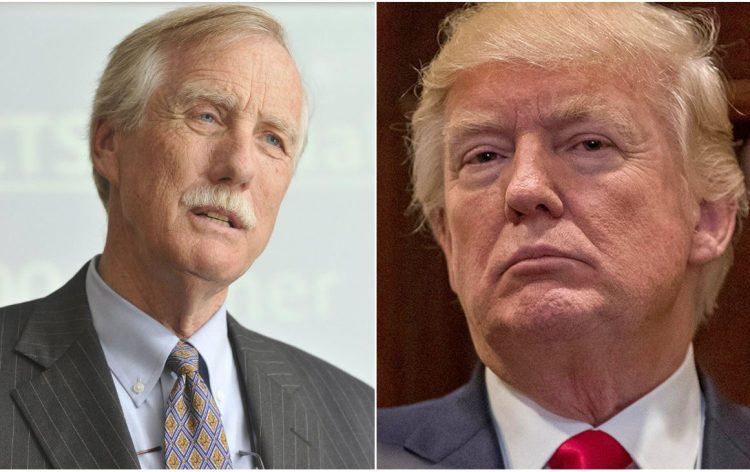 U.S. Sen. Angus King of Maine and President Trump