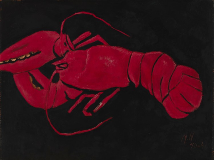 "Lobster on Black Background," 1940–41, oil on hardboard (masonite), 22 by 28 inches. Smithsonian American Art Museum, Washington, D.C.