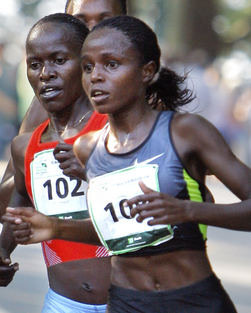 Margaret Wangari was the first woman finisher by six-tenths of a second.