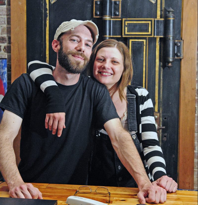 Buddy Iaciofano, left, and Becky Havens pose in front of the large safe that houses a walk in cooler in the former Hattie's Chowder House on May 24, 2016, in Hallowell. They opened Buddy's Diner July 4, 2016, but were forced to close it earlier this year.