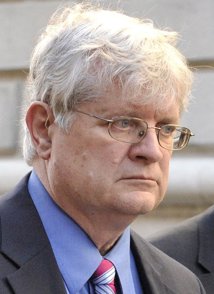 PORTLAND, ME - NOVEMBER 18: Dr. Joel Sabean and one of his lawyers, Albert C. Frawley, leave the Federal Courthouse in Portland following his conviction on all charges. (Photo by John Ewing/Staff Photographer)