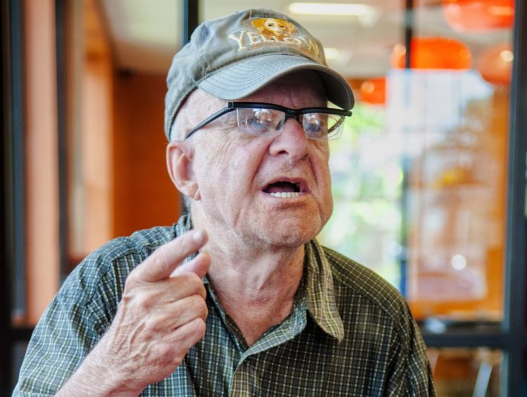 Charles Manning, the Augusta man charged with assault and obstruction of government administration after he dumped about 100 live bedbugs in Augusta City Center, speaks during an interview on July 11 in Augusta.