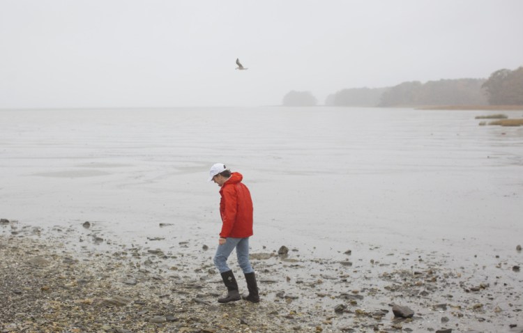 Anne Hayden down on the water at Wharton Point.