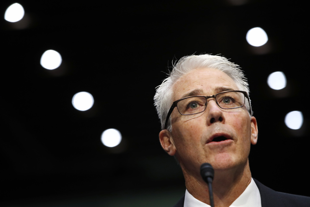 Facebook's General Counsel Colin Stretch speaks during a Senate Intelligence Committee hearing on Russian election activity and technology on Wednesday on Capitol Hill in Washington.