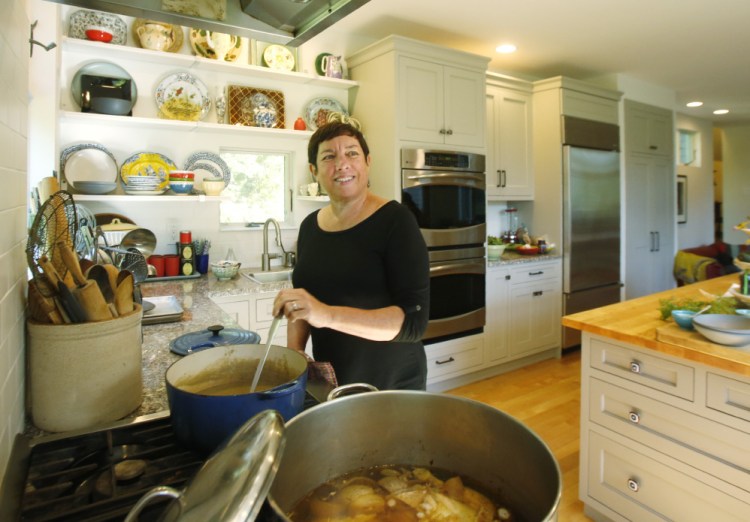 Food writer Kathy Gunst in the kitchen of her South Berwick home in 2016. Many families have holiday staples that are not to be tinkered with – for Gunst, it's her cranberry sauce.