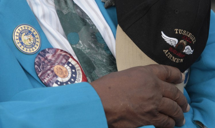 Tuskegee Airman Donald C. Thomas Jr. takes part in the 2008 opening ceremony of the Tuskegee Airmen National Historic Site. A delegation of South Berwick residents will visit the site on a trip to meet its new sister city.