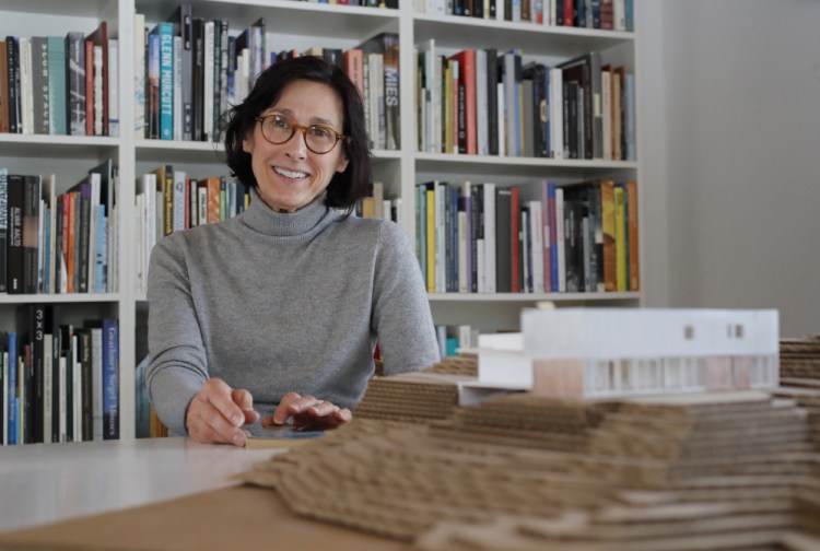 Architect Carol Wilson in her office in Falmouth. 