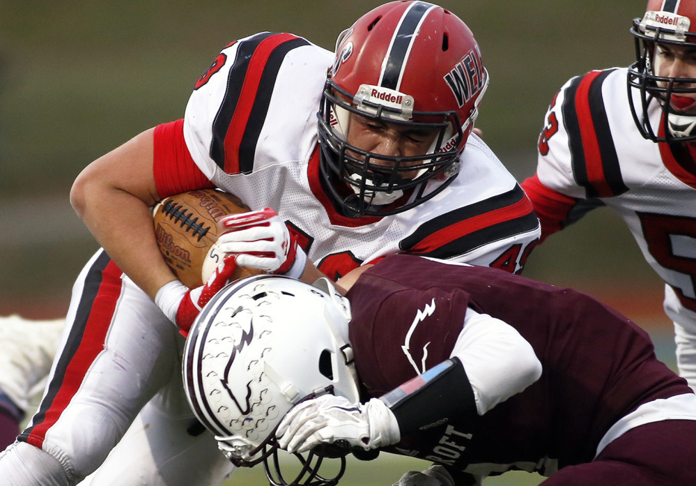 Nolan Potter scored 28 touchdowns and helped Wells win the Class D state title.