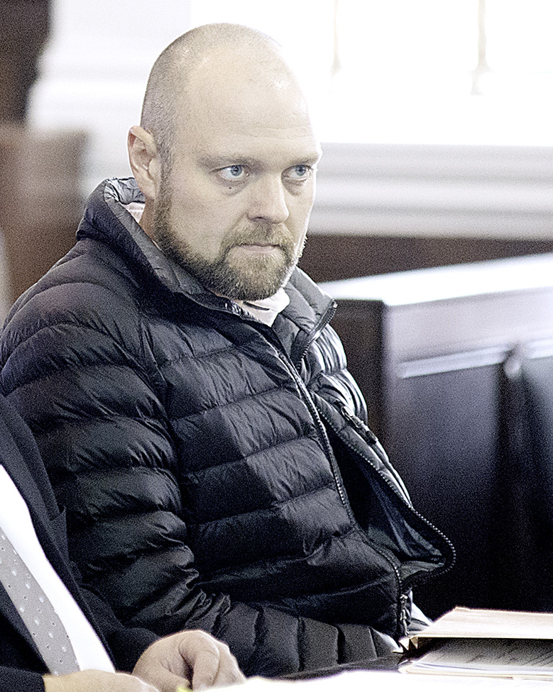 Robert Trundy, shown in Oxford County Superior Court on Nov. 8, pleaded not guilty Friday to charges of manslaughter and failure to provide aid to a person and to report a hunting accident. He is charged in connection with the shooting death of Karen Wrentzel while he was hunting in October.