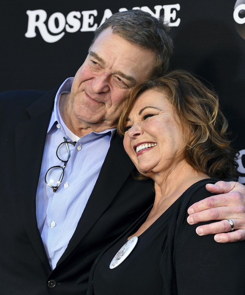 John Goodman and Roseanne Barr arrive at the Los Angeles premiere of "Roseanne" last Friday.