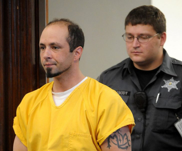 Luc Tieman enters Somerset County Superior Court in Skowhegan to hear charges against him including the murder of his wife Valerie Tieman on Sept. 23, 2016.