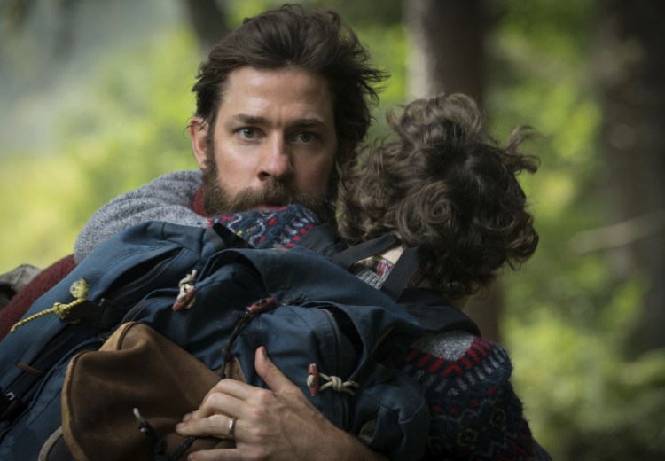 Actor-director John Krasinski with Noah Jupe in "A Quiet Place."