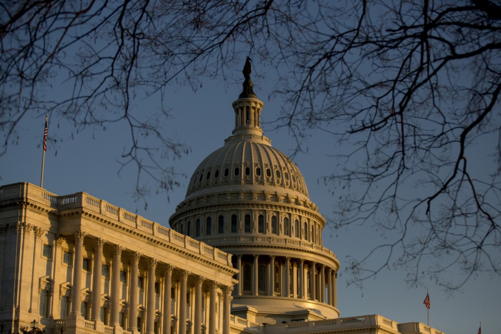 The U.S. Capitol stands in Washington in February.