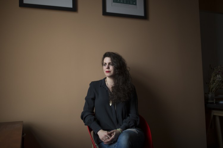 Jessie Lacey is shown in her office at Dirigo Design and Development. In a post  on the website Medium, Lacey alleged that her former boss Kevin Thomas sexually harassed her when she worked as Maine Media Collective's art director.