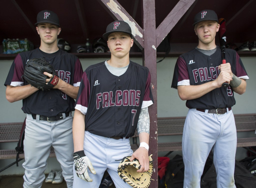 The Wagner brothers not only have bonded as teammates in baseball, but played together in soccer and basketball for Freeport. From left are Shea, a junior; Gabe, a sophomore; and Colby, a senior.