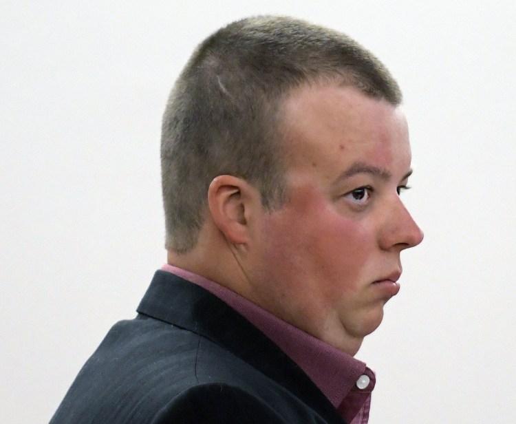 Alexander Biddle stands during his manslaughter trial Tuesday in Augusta.