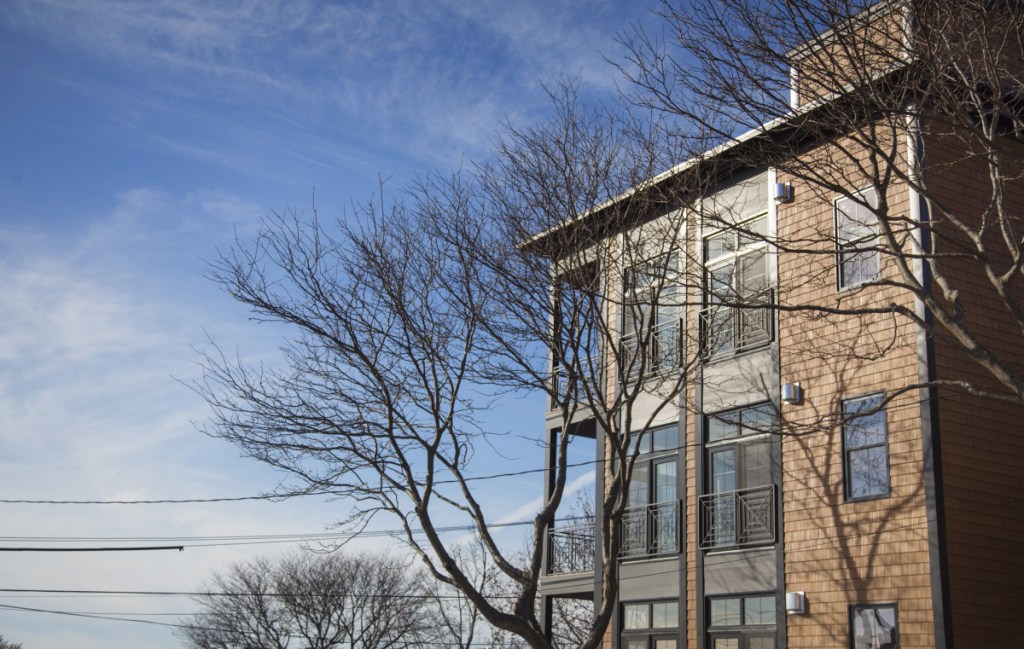 This condominium complex was built recently at 31 Fore St. along Munjoy Hill in Portland amid more traditional-style homes and apartments.