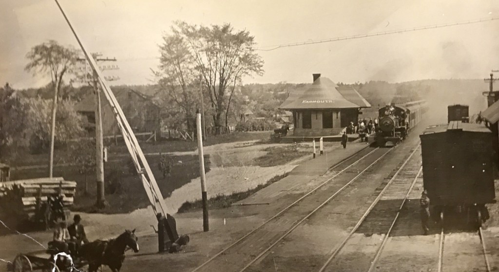 An old postcard shows Yarmouth's Grand Truck Railroad Depot, circa 1910. Plans call for restoring the building to its 1906 appearance and condition.