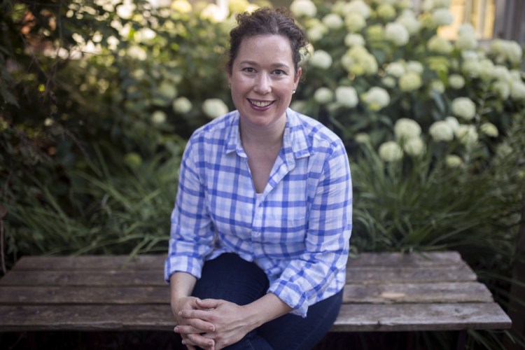 Sarah Alexander in the Reiche School garden. Alexander begins work as the new executive director of the Maine Organic Farmers and Gardeners Association on Aug. 13.