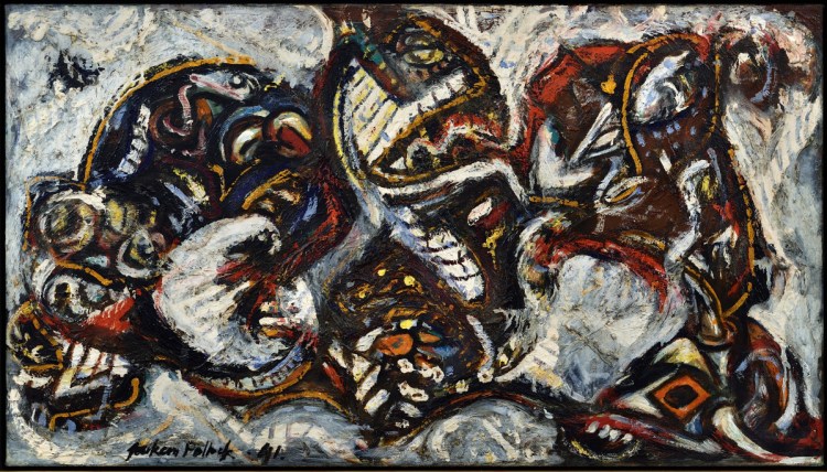 "Composition with Masked Forms," by Jackson Pollock, 1941, oil on canvas.