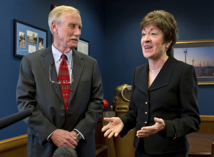 Maine Sens. Angus King and Susan Collins