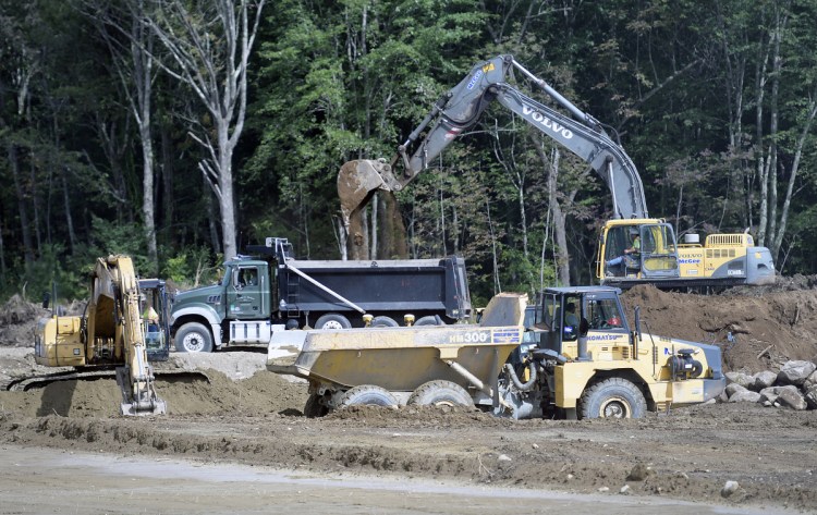 McGee Construction performs site work at the future middle-elementary school in Monmouth earlier this month.