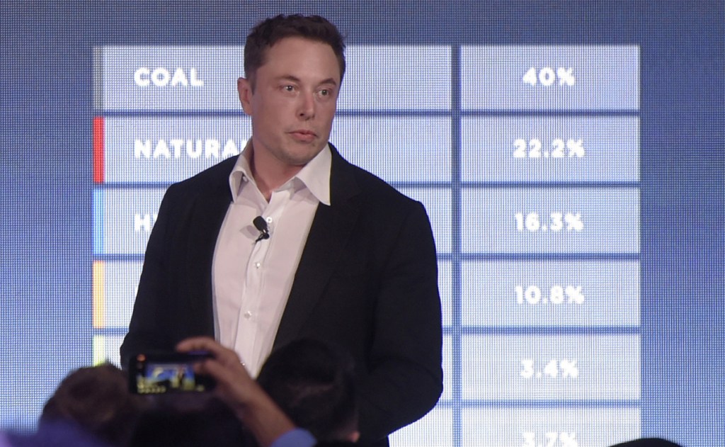 Elon Musk, co-founder and chief executive officer of Tesla Inc., speaks during an event at the Hornsdale wind farm near Jamestown, South Australia, in 2017.
Bloomberg/Carla Gottgens