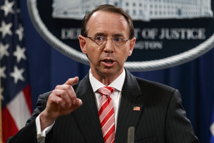 Deputy Attorney General Rod Rosenstein in September.