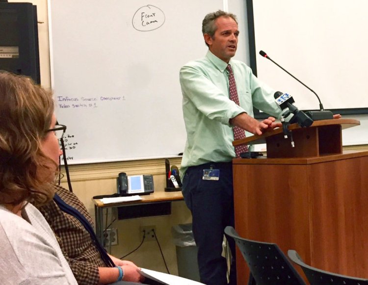 Lewiston High School teacher and registered Maine Guide Corey Walker urged the School Committee on Monday not to prevent Lewiston students from accessing the water.