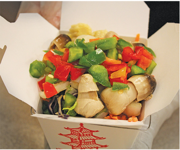 Dorene’s stir-fry, before it has been cooked. (Photos by Amy Paradysz)