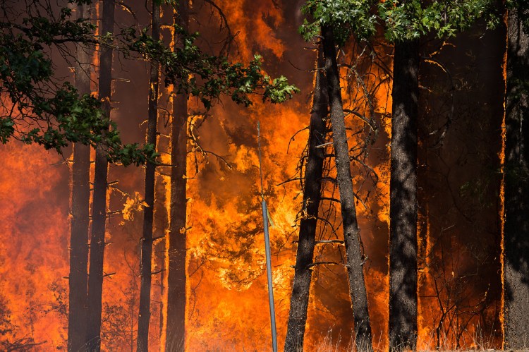 Firefighters battle the Carr fire near Buckhorn Summit, Calif. A letter writer urges voters to back candidates who support clean energy. 