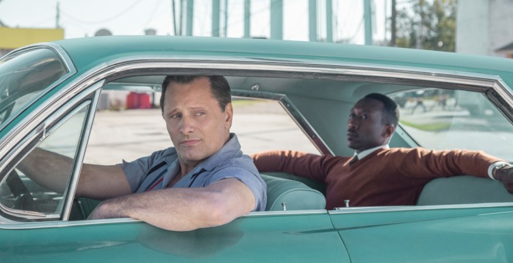 Viggo Mortensen and Mahershala Ali in the film "Green Book."