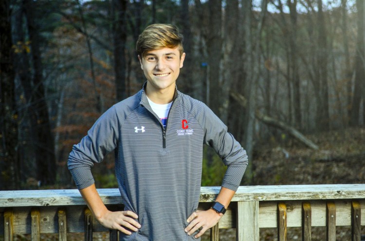 Benjamin Lucarelli, 17, explains his video: "I was on a rope swing and I thought the water was cold and I didn't let go." The tree stopped him cold, though.