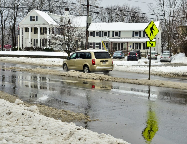 This photo taken Nov. 27 shows the crosswalk and the LINC Wellness & Recovery Center at corner of Memorial Drive and Gage Street near the Memorial Bridge in Augusta, the day after a truck hit and killed Dana Williams near the crosswalk.