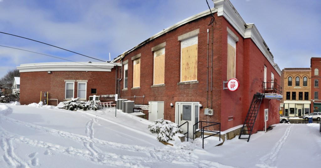 This building on Water Street in downtown Gardiner, shown Thursday, housed a Domino's pizza shop and several offices until fire severely damaged it on Dec. 28.