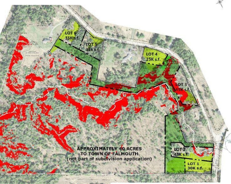 The land sits at the corner of Field and Woodville roads and the high school is located in the lower right corner of this image.