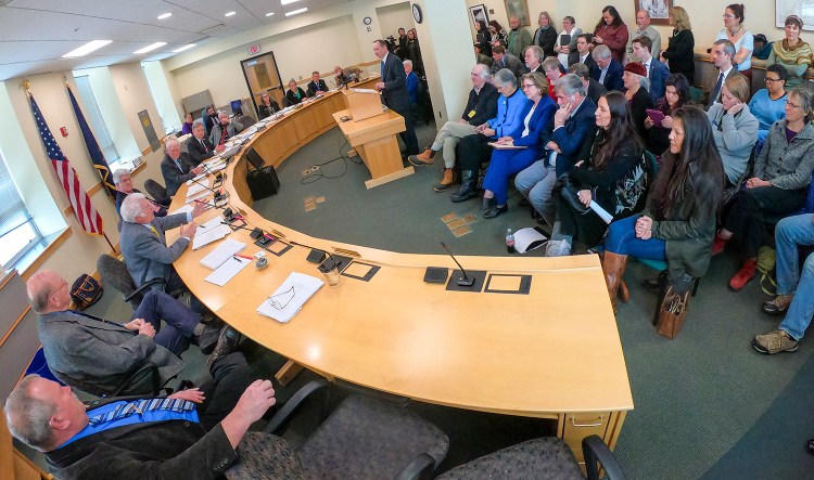 Jerry Reid, Gov. Janet Mills' nominee to head the Department of Environmental Protection, testifies before the Environment and Natural Resources Committee on Wednesday.