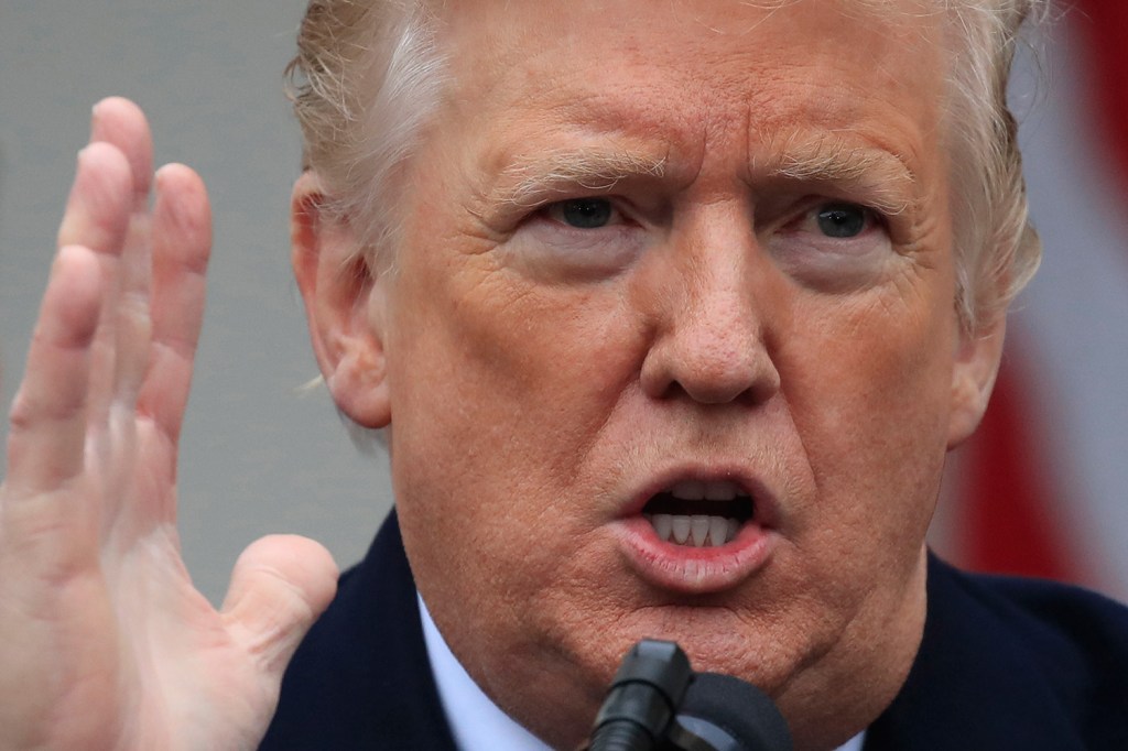 President Trump speaks at a news conference in the Rose Garden of the White House after meeting with lawmakers Friday about border security and the partial government shutdown.