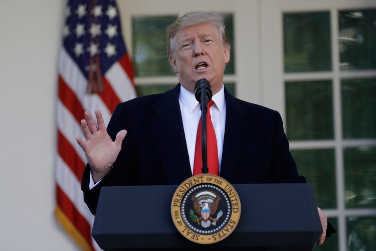 President Donald Trump speaks in the Rose Garden of the White House, Friday, Jan 25, 2019, in Washington. (AP Photo/Evan Vucci)