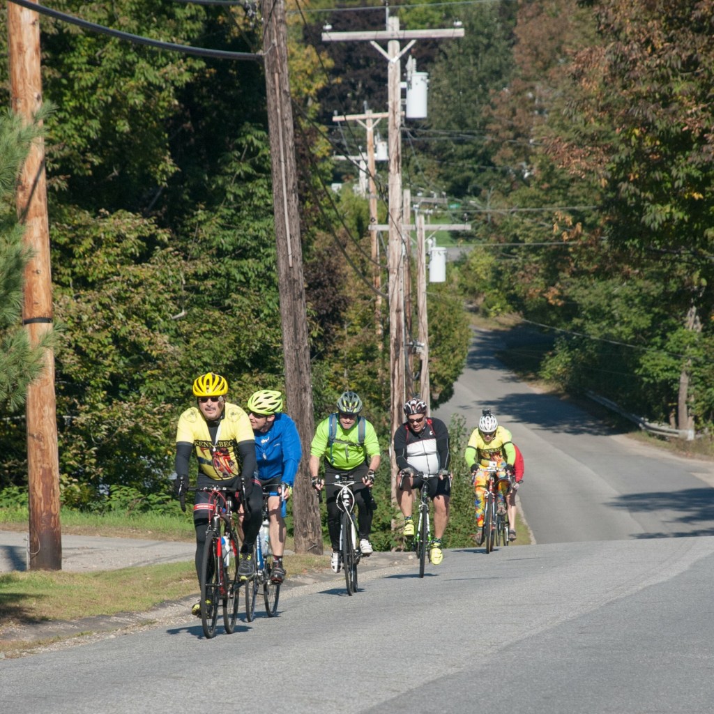 Cyclists take part in a past Share The Road With Carol, a memorial bicycle ride in Windsor and Whitefield in honor of the late Dr. Carol Eckert, and to promote the cause of bicycle safety.