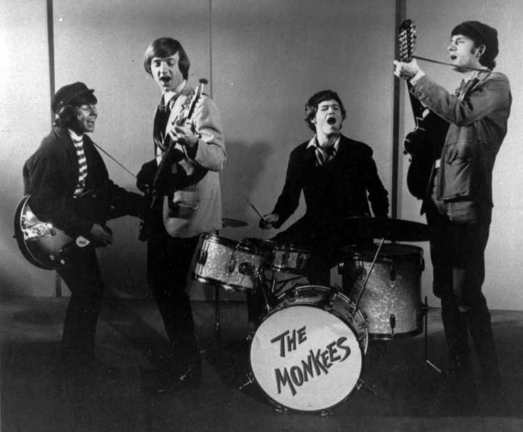 The Monkees, in 1966, featured Davy Jones, Peter Tork, Micky Dolenz and Mike Nesmith. The made-for-TV pop band spawned a frenzy of merchandising, record sales and world tours that became known as Monkeemania.