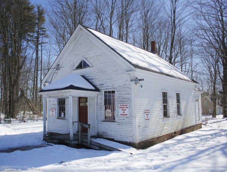 The Scarborough Historical Society's goal is to replace the foundation of the Beech Ridge School, above, by the end of 2019. Derek Davis/Staff Photographer