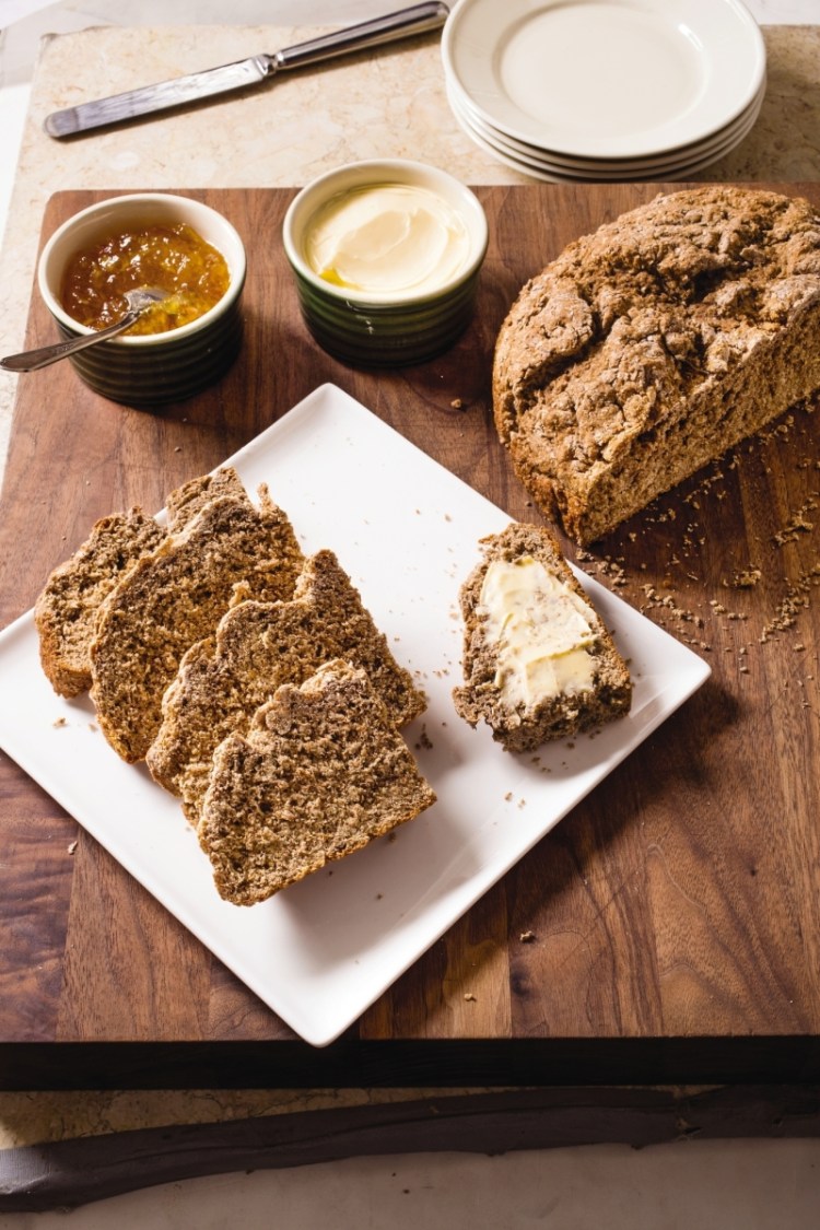 Irish brown soda bread needs to cool one hour before you can eat it.