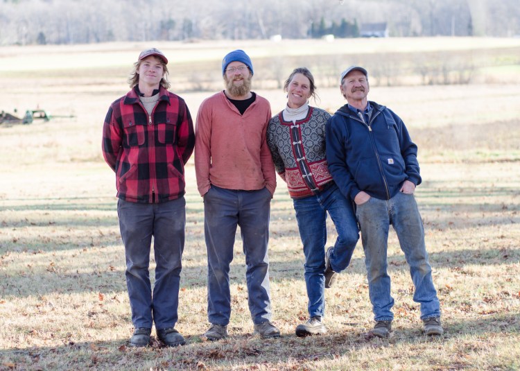 At award-winning Goranson Farm in Dresden, from left to right: Goran Johanson,  Carl Johanson, Jan Goranson and Rob Johanson. Photo courtesy of Kelsey Kobik (www.kelseykobik.com). 