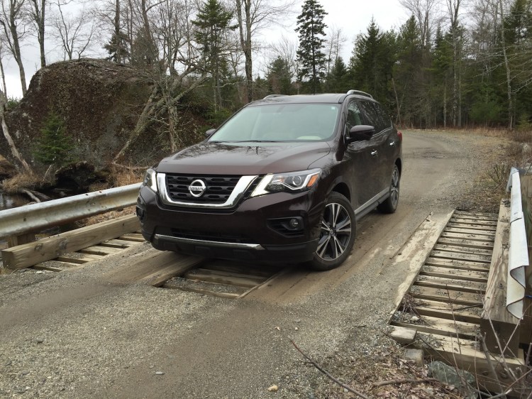 The 2019 Nissan Pathfinder's pricing begins at $31,040. Platinum model, as shown: $44,600. Photo by Tim Plouff.